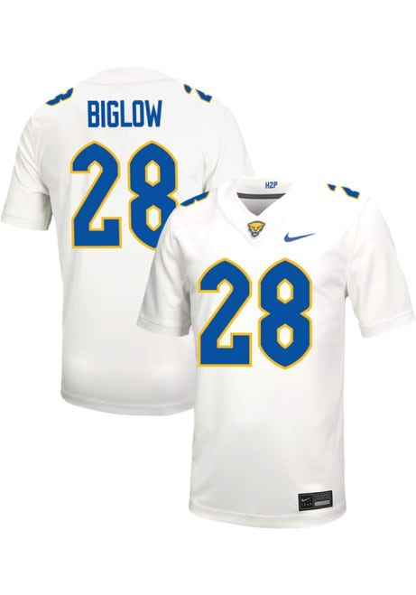 Noah Biglow Nike Mens White Pitt Panthers VIRTUAL NIL Game Name And Number Football Jersey