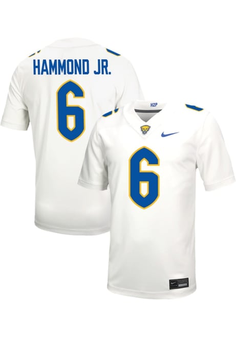 Rodney Hammond Jr Nike Mens White Pitt Panthers NIL Game Name And Number Football Jersey