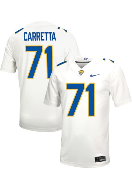 Ryan Carretta Nike Mens White Pitt Panthers VIRTUAL NIL Game Name And Number Football Jersey