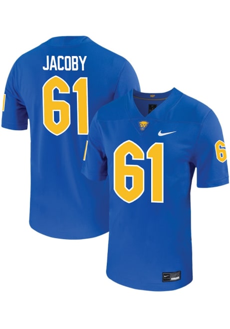 Ryan Jacoby  Mens Blue Pitt Panthers VIRTUAL NIL Game Name And Number Football Jersey