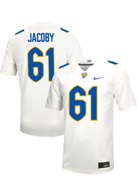 Ryan Jacoby Nike Mens White Pitt Panthers VIRTUAL NIL Game Name And Number Football Jersey