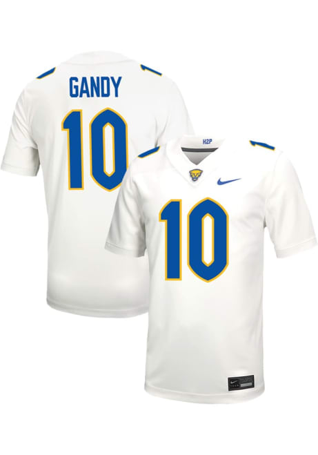 Ryland Gandy Nike Mens White Pitt Panthers NIL Game Name And Number Football Jersey