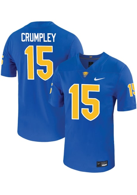 Tamarion Crumpley Nike Mens Blue Pitt Panthers VIRTUAL NIL Game Name And Number Football Jersey