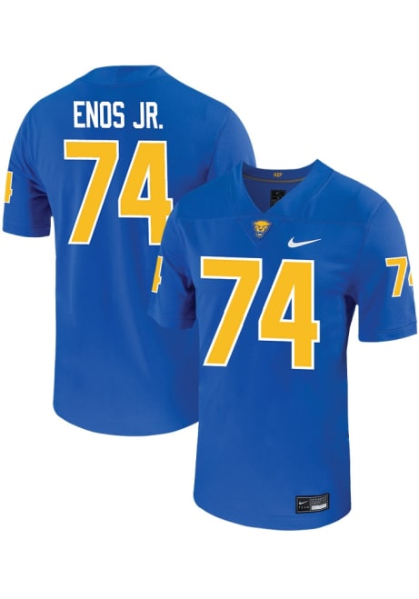 Terrence Enos Jr  Mens Blue Pitt Panthers NIL Game Name And Number Football Jersey