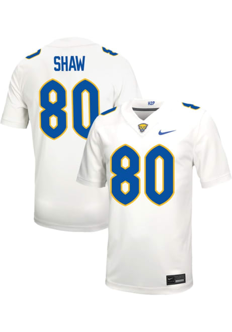 Thaddeus Shaw Nike Mens White Pitt Panthers NIL Game Name And Number Football Jersey