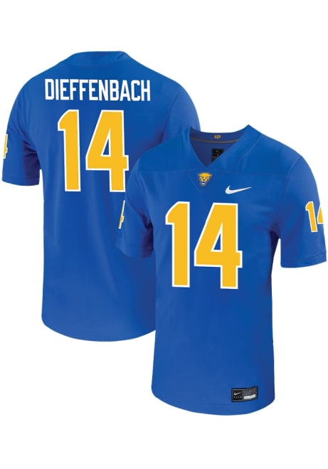 Ty Dieffenbach  Mens Blue Pitt Panthers VIRTUAL NIL Game Name And Number Football Jersey