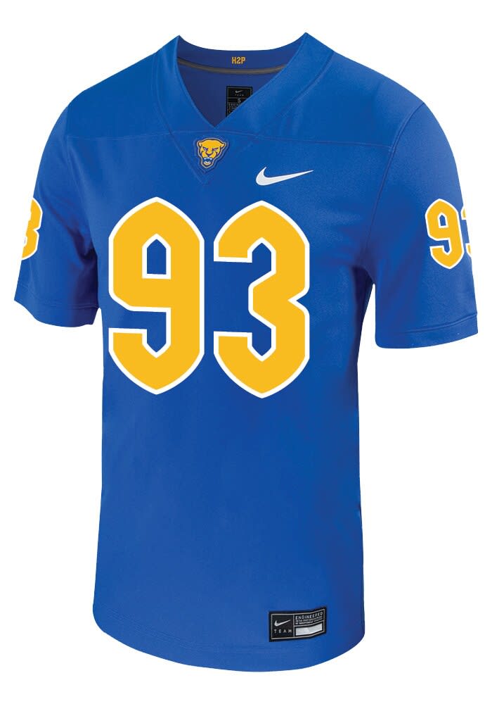 Ty Yuhas Mens ROYAL Pitt Panthers Football Name And Number