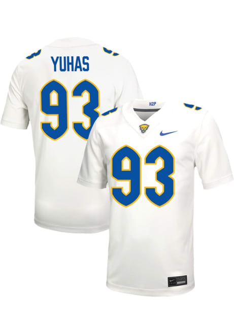 Ty Yuhas Nike Mens White Pitt Panthers VIRTUAL NIL Game Name And Number Football Jersey