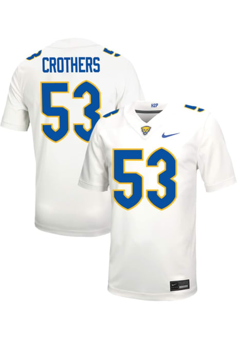 Zachary Crothers Nike Mens White Pitt Panthers NIL Game Name And Number Football Jersey