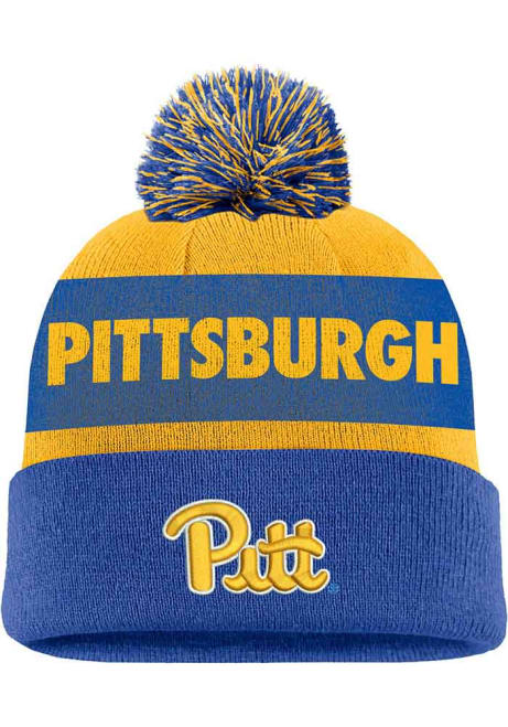 Pitt Panthers Nike C12360 - NK PEAK STRIPE BEANIE Mens Knit Hat - Blue