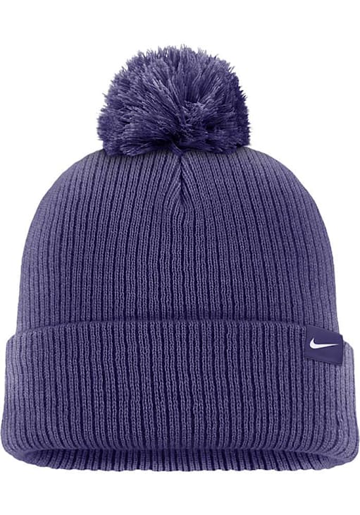 K-State Wildcats Nike PURPLE C12932 NK PEAK BEANIE POM Mens Knit