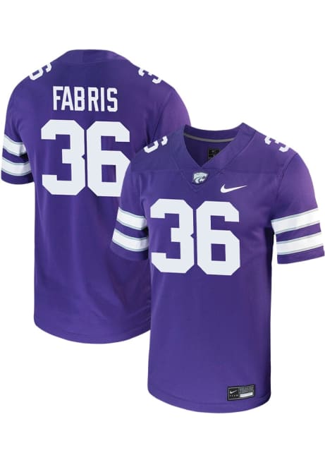 Jack Fabris Nike Mens Purple K-State Wildcats NIL Game Football Jersey