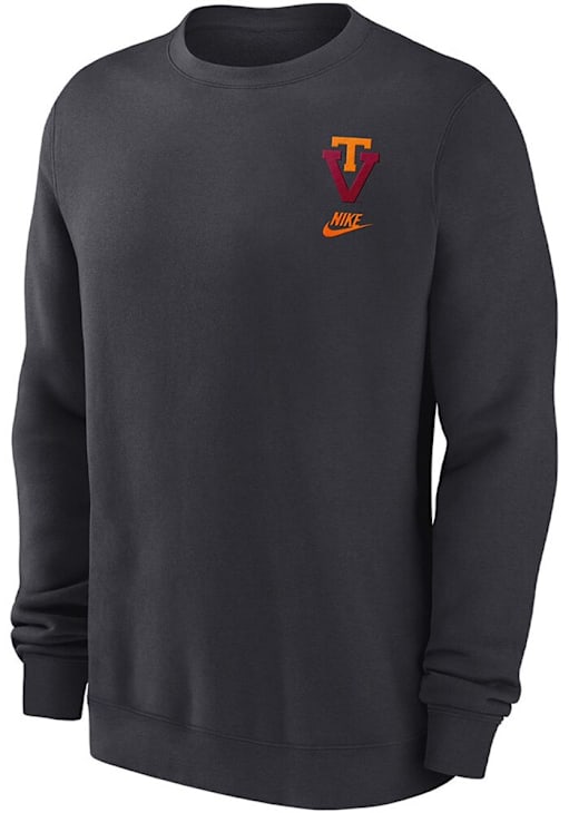 Nike Virginia Tech Hokies Mens ANTHRACITE Vault Embroidered Club