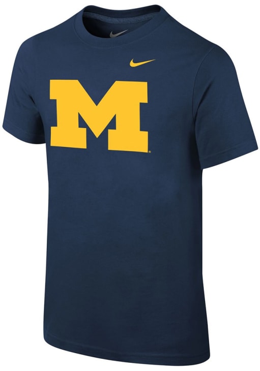 Nike Michigan Wolverines Youth Navy Blue Core Short Sleeve Tee