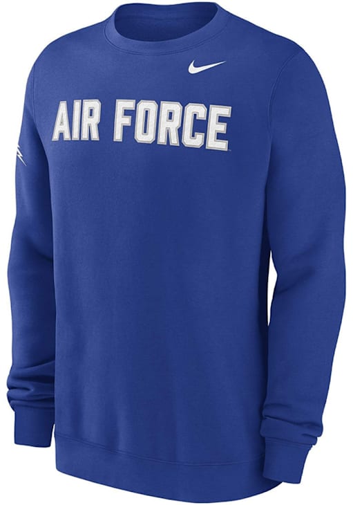 Nike Air Force Falcons Mens ROYAL Twill Club Crew Sweatshirt