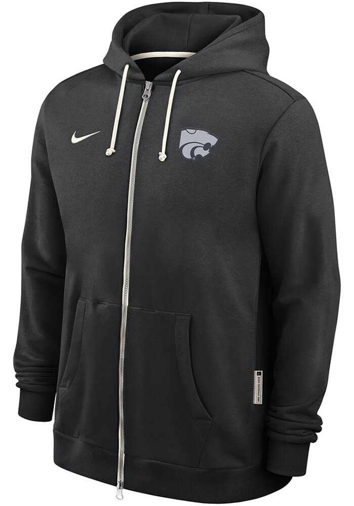 Nike Mens BLACK K-State Wildcats 0 Sideline Long Sleeve Full Zip