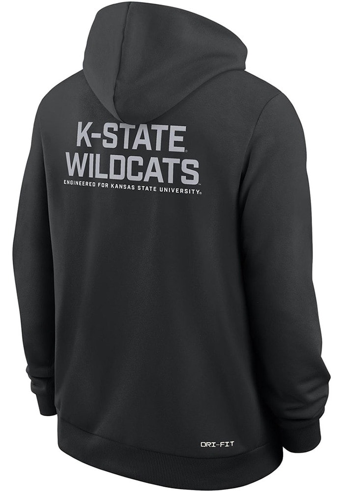 Nike Mens BLACK K-State Wildcats 0 Sideline Long Sleeve Full Zip