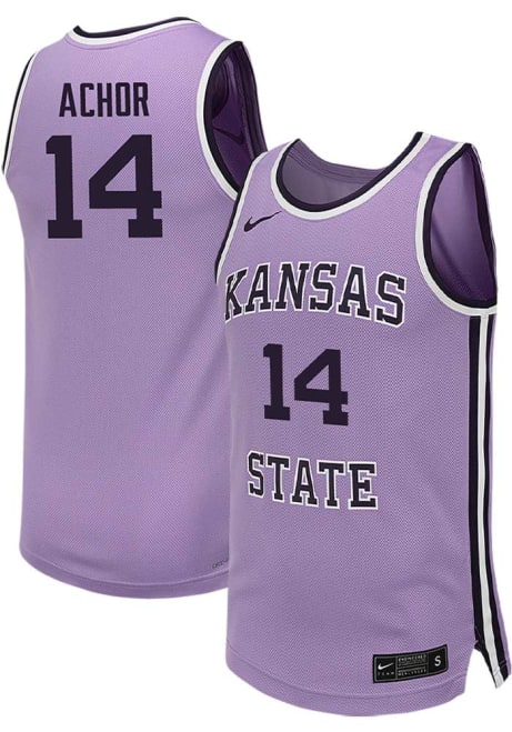 Achor Achor Mens Lavender K-State Wildcats NIL Game Basketball Jersey