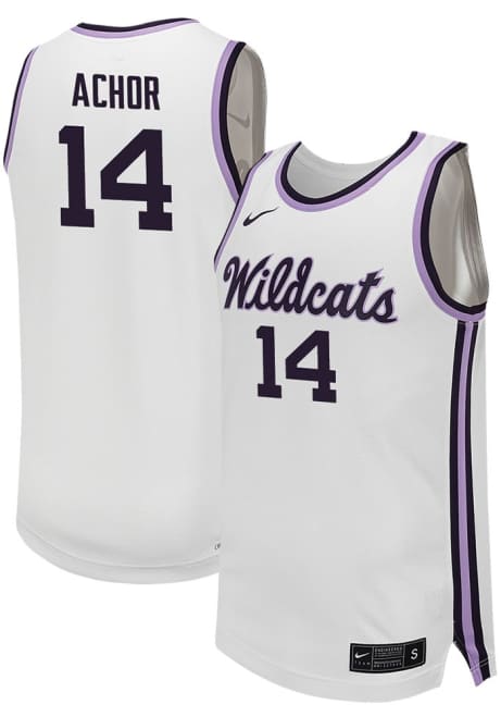 Achor Achor Mens White K-State Wildcats NIL Game Basketball Jersey