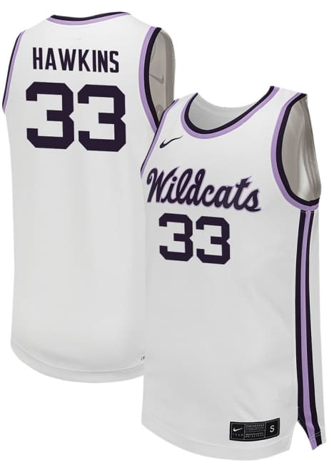 Coleman Hawkins Mens White K-State Wildcats NIL Game Basketball Jersey