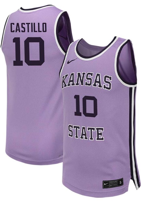 David Castillo Mens Lavender K-State Wildcats NIL Game Basketball Jersey