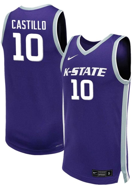 David Castillo Mens Purple K-State Wildcats NIL Game Basketball Jersey