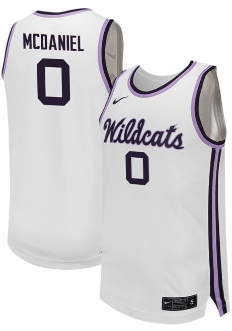 Dug McDaniel Mens White K-State Wildcats NIL Game Basketball Jersey