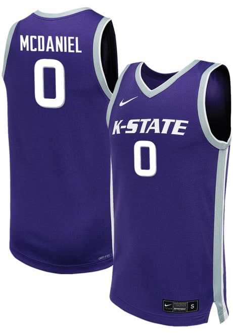 Dug McDaniel Mens Purple K-State Wildcats NIL Game Basketball Jersey