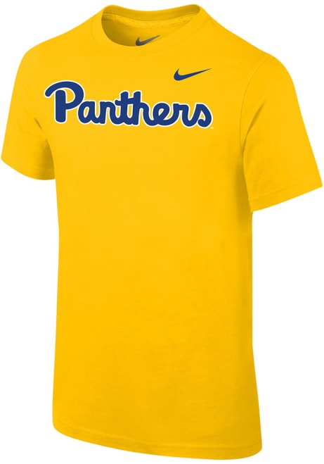 Youth Pitt Panthers Gold Nike Panthers Wordmark Short Sleeve T-Shirt