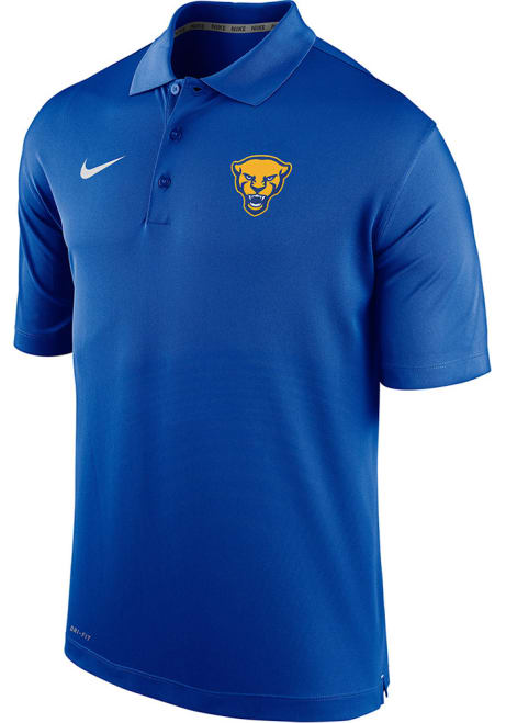 Mens Pitt Panthers Blue Nike Varsity Short Sleeve Polo Shirt