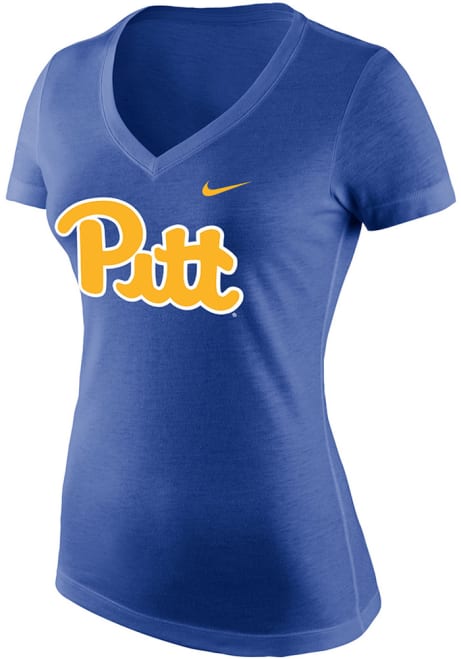 Pitt Panthers Blue Nike Logo Triblend Short Sleeve T-Shirt