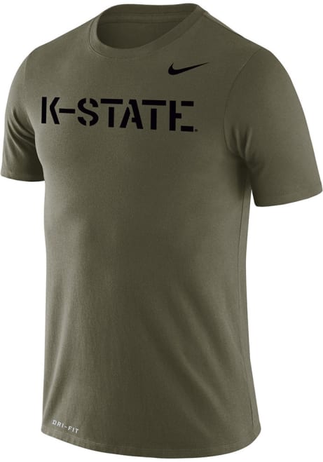 K-State Wildcats Olive Nike Wordmark Short Sleeve T Shirt