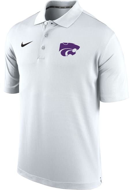 Mens K-State Wildcats White Nike Varsity Short Sleeve Polo Shirt