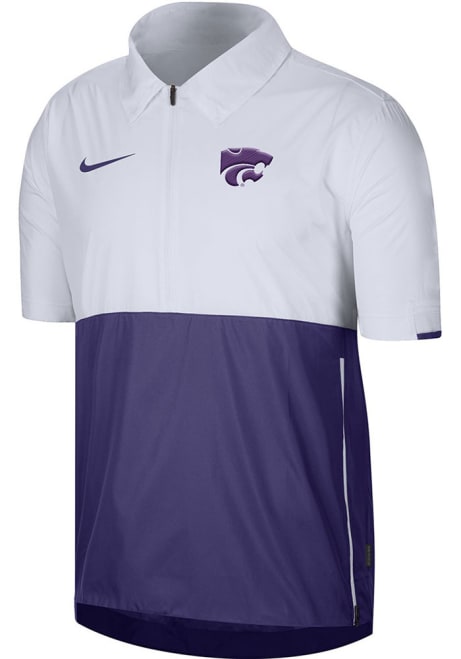 Mens K-State Wildcats White Nike Coach Short Sleeve Dress Shirt