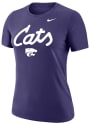 K-State Wildcats Womens Nike Cats Script T-Shirt - Purple