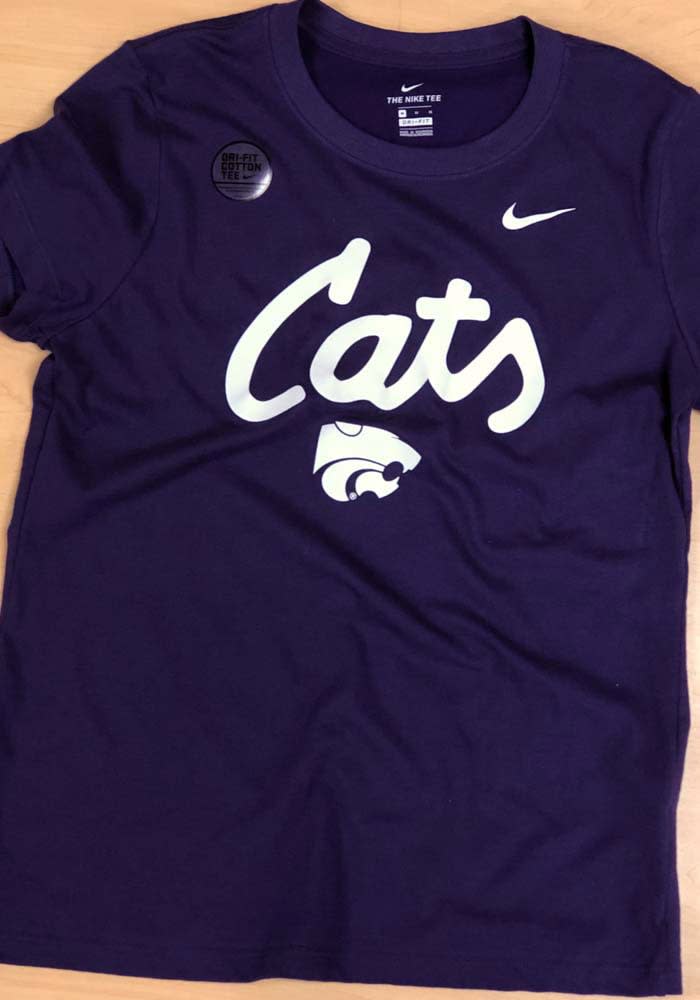 Nike NEWORCHID K-State Wildcats Cats Script Short Sleeve T