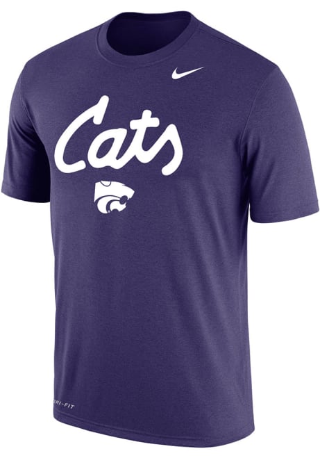 K-State Wildcats Purple Nike Dri-FIT Cats Script Short Sleeve T Shirt