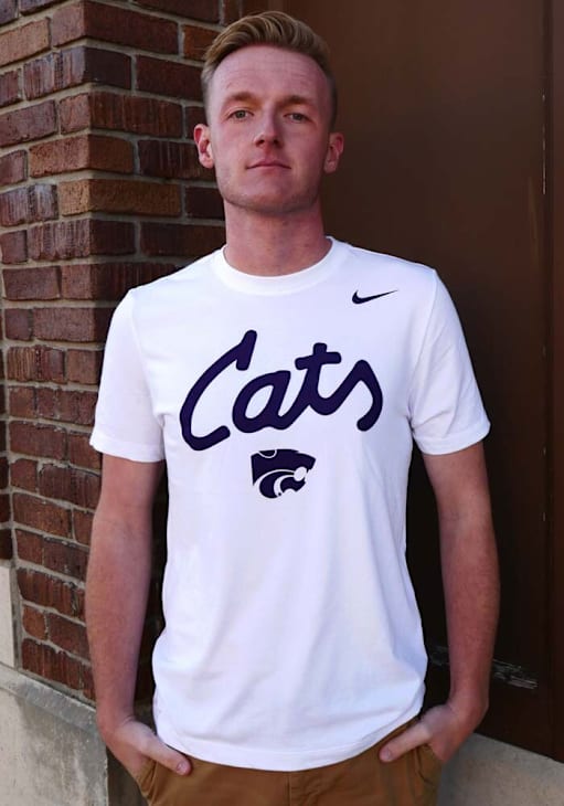 Nike K-State Wildcats WHITE Dri-FIT Cats Script Short Sleeve T