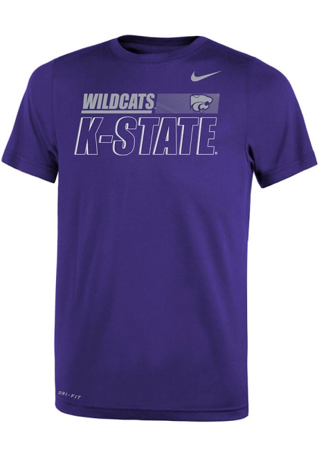 Youth K-State Wildcats Purple Nike Legend Sideline Short Sleeve T-Shirt