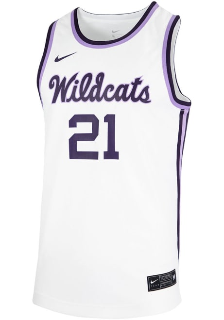 Mens K-State Wildcats White Nike Retro Replica Basketball Jersey