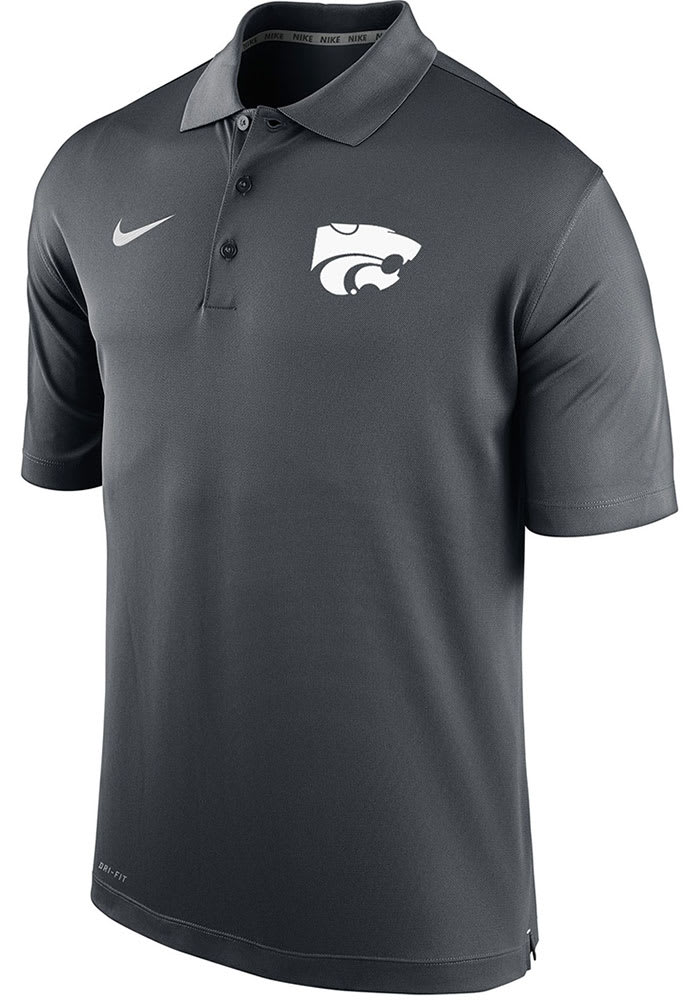 Nike Mens CHARCOAL K-State Wildcats Varsity Short Sleeve Polo