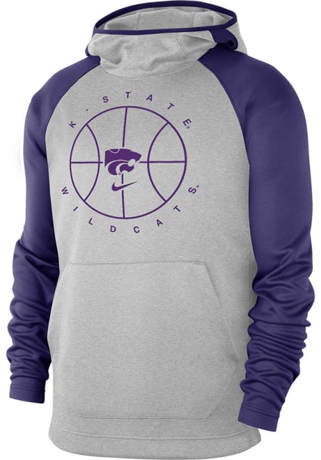 Mens K-State Wildcats Oatmeal Nike Spotlight Basketball Long Sleeve Hoodie