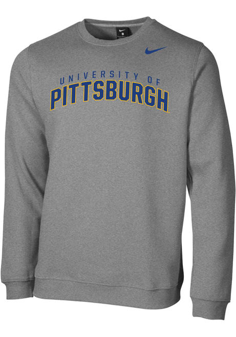 Mens Pitt Panthers Grey Nike Arch Crew Sweatshirt