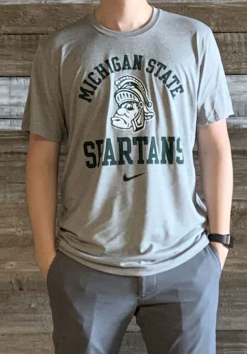 Nike Michigan State Spartans Grey Legend Short Sleeve T Shirt