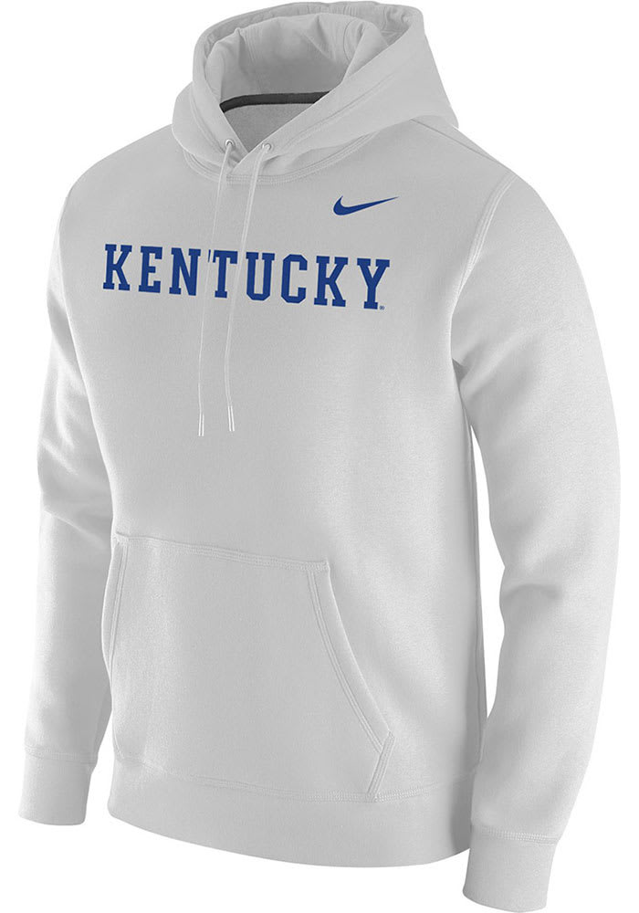 Nike Kentucky Wildcats Mens Wordmark Club Fleece Hoodie WHITE