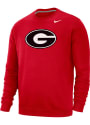 Georgia Bulldogs Nike Club Fleece Logo Crew Sweatshirt - Red
