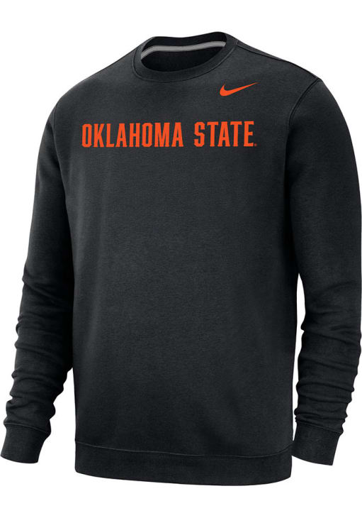Nike Oklahoma State Cowboys Club Fleece Wordmark Crew Sweatshirt