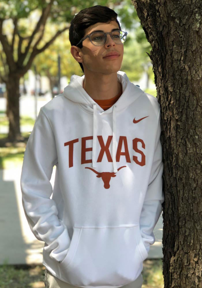 Nike Texas Longhorns Arch Mascot Club Fleece Hoodie White