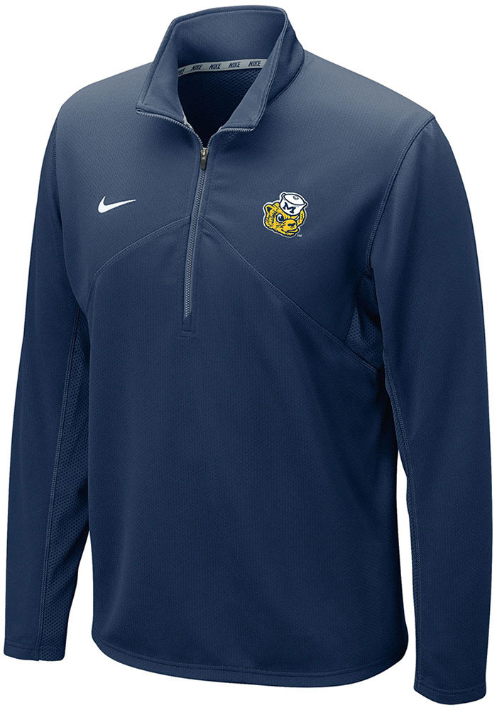 Nike Mens BLUE Michigan Wolverines Training Style Long Sleeve Qtr