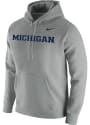 Michigan Wolverines Nike Club Fleece Hooded Sweatshirt - Grey